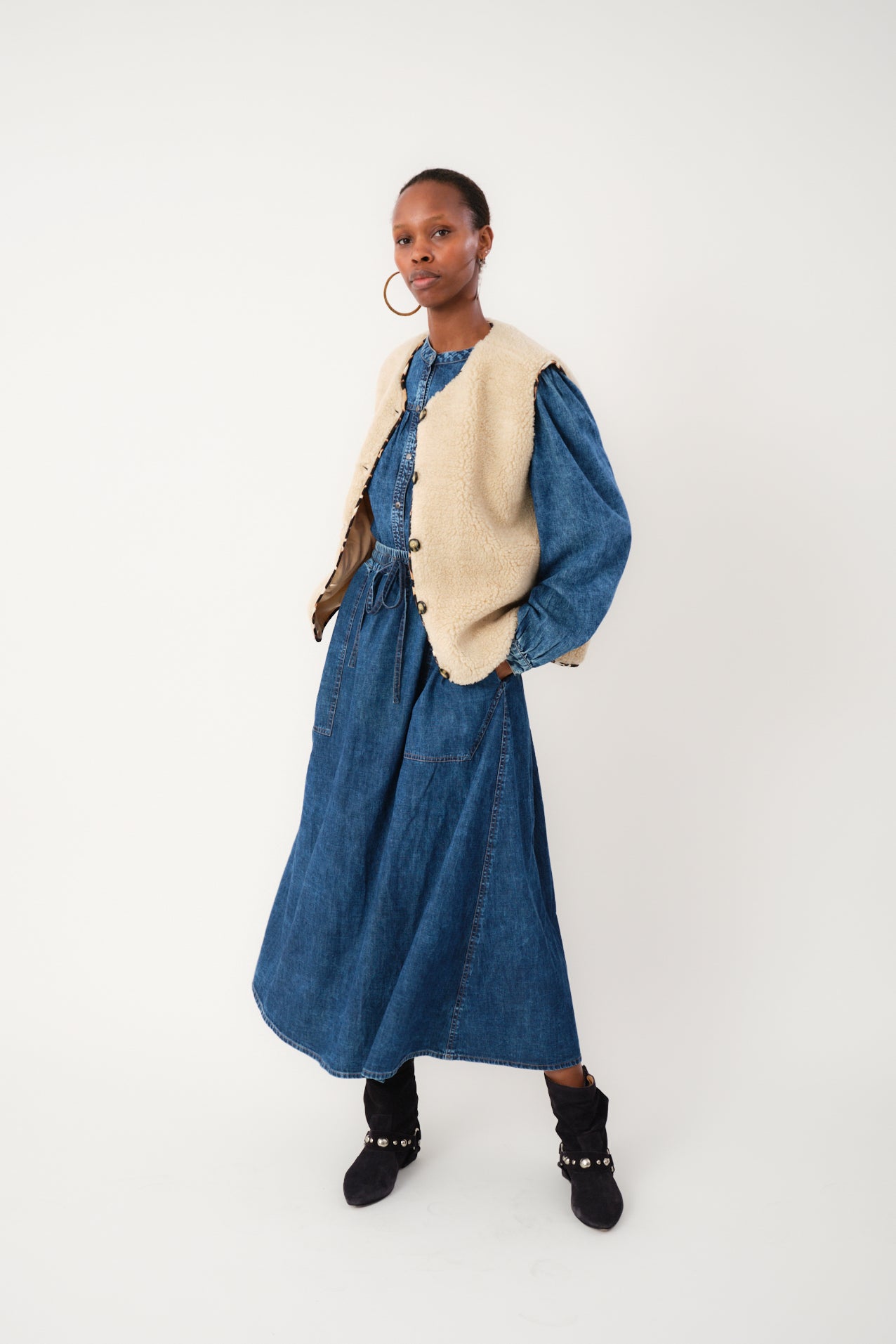Lollys Laundry AkaneLL Maxi Röcke Skirt 100 Washed Denim