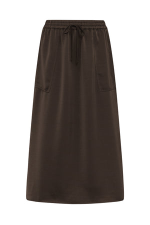 Lollys Laundry AkaneLL Midi Rock Skirt Dunkelbraun