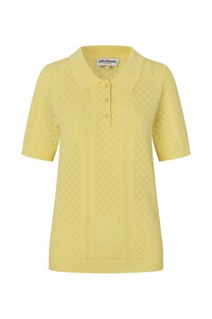 Lollys Laundry AlaiaLL Strickpolo T-shirt Neongelb