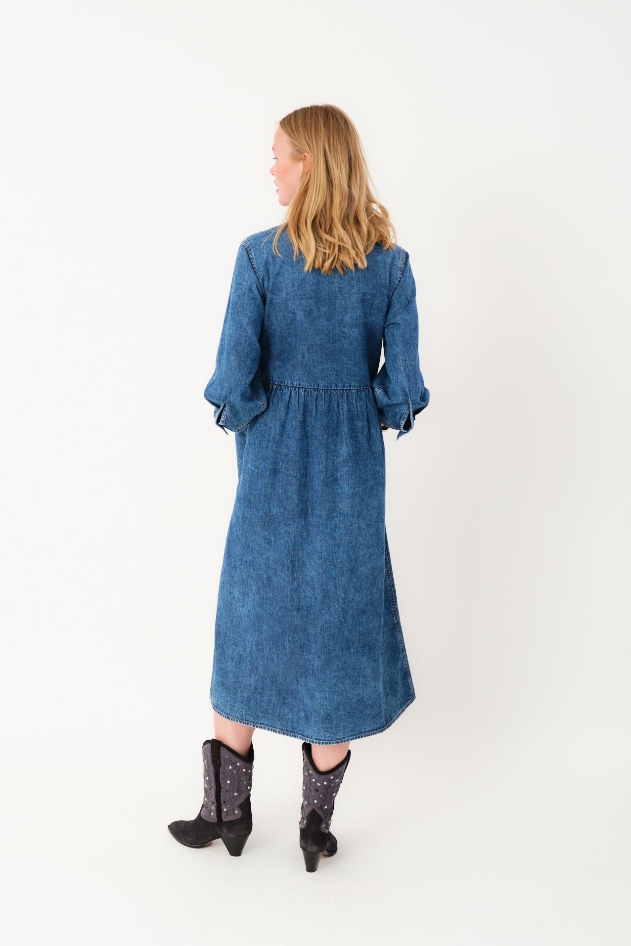 Lollys Laundry AliyaLL Maxi Kleid Dress 100 Washed Denim