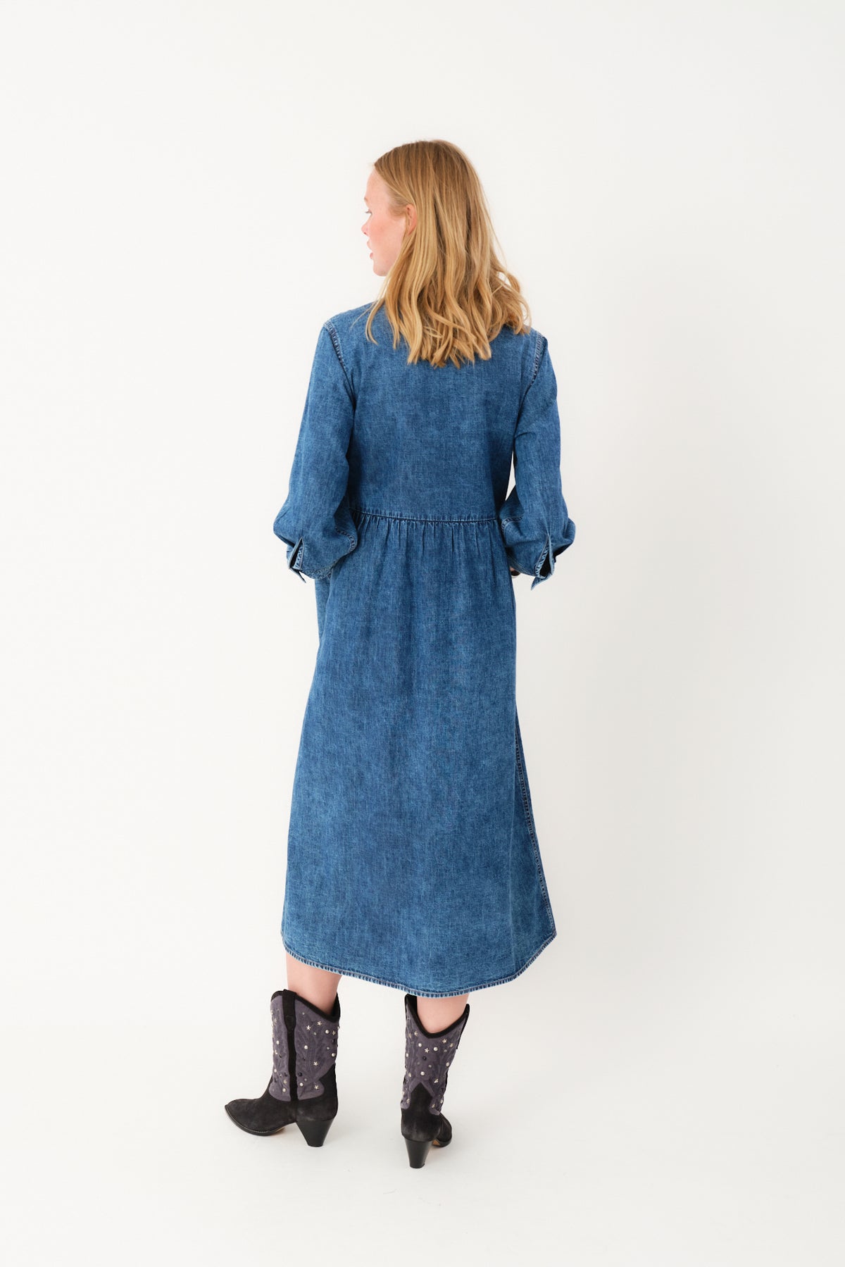 Lollys Laundry AliyaLL Maxi Kleid Dress Blaues Denim