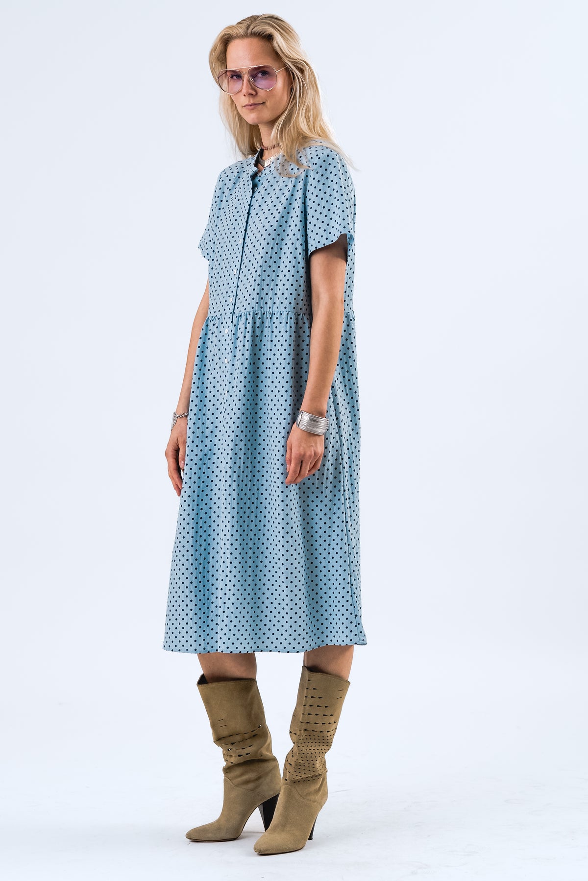 Lollys Laundry AliyaLL Midi Kleid Dress Hellblau