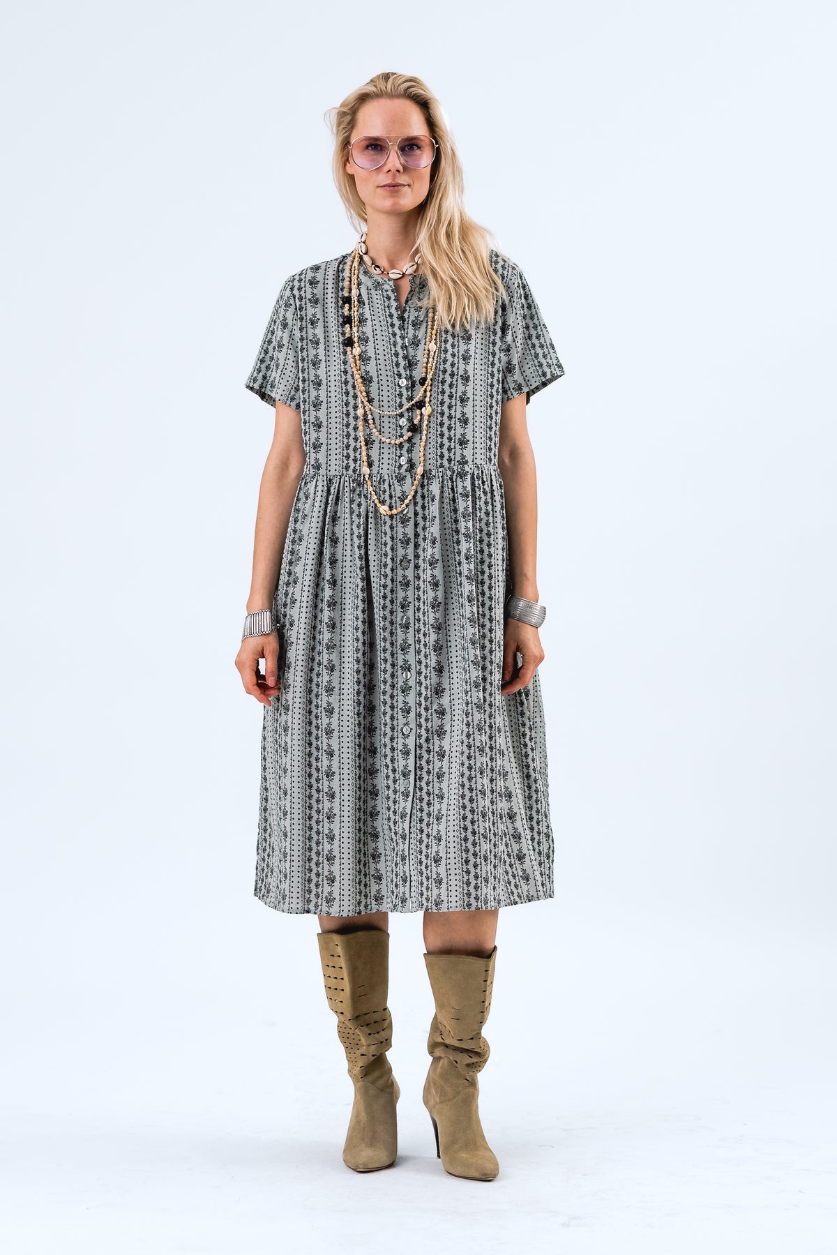 Lollys Laundry AliyaLL Midi Kleid Dress Gedämpftes Grün
