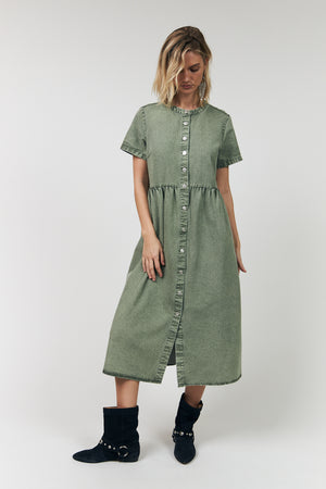 Lollys Laundry AliyaLL Midi Kleid Dress 49 Dusty Green