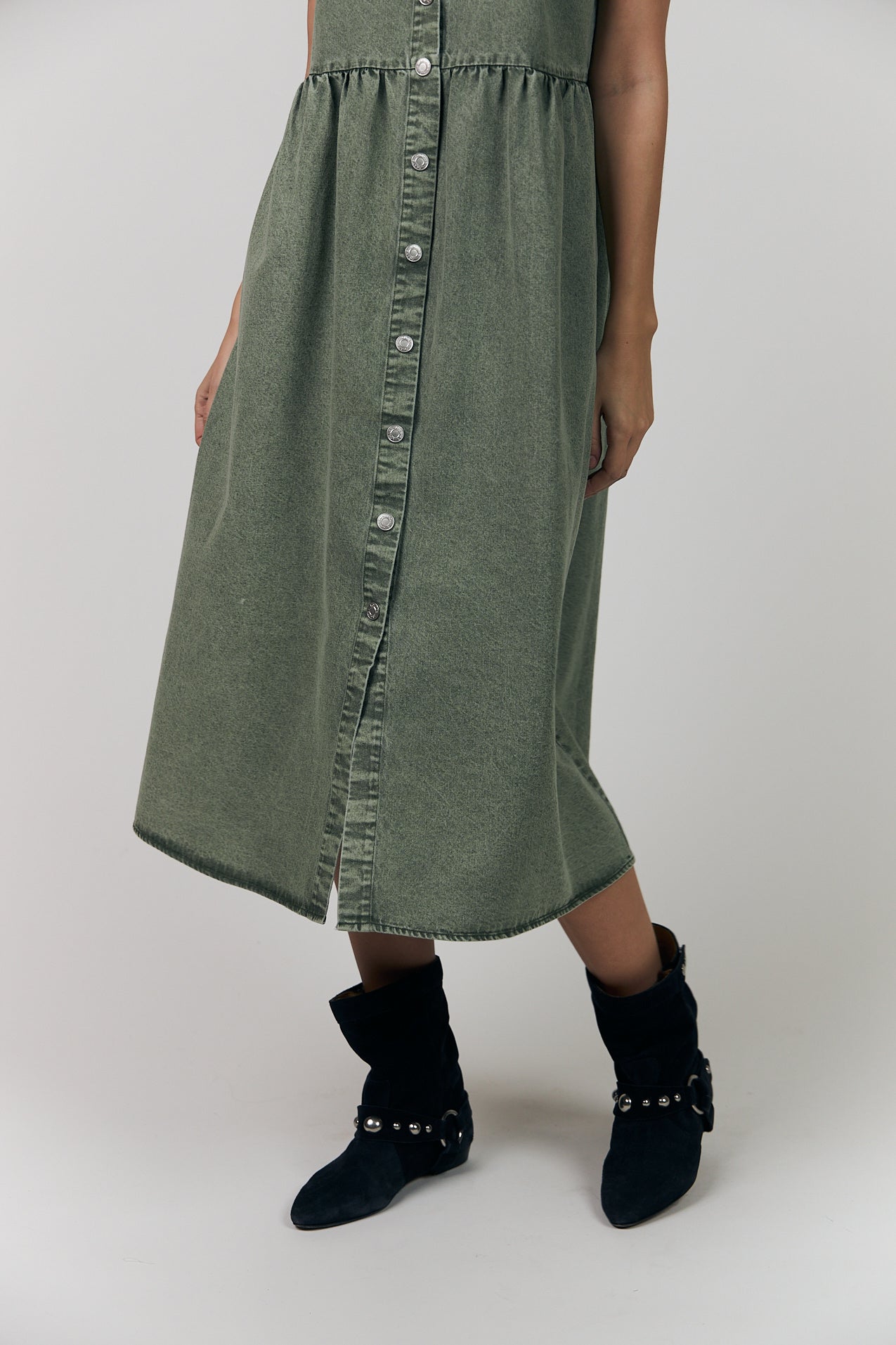 Lollys Laundry AliyaLL Midi Kleid Dress Gedämpftes Grün