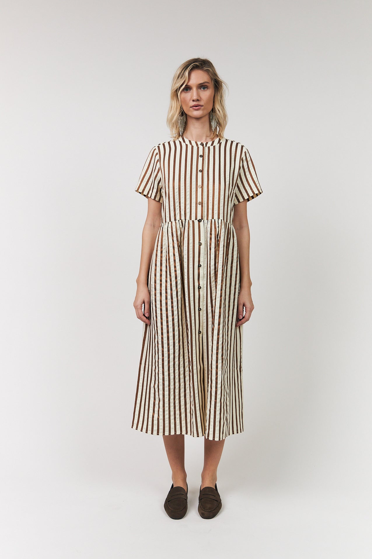 Lollys Laundry AliyaLL Midi Kleid Dress Dunkelbraun