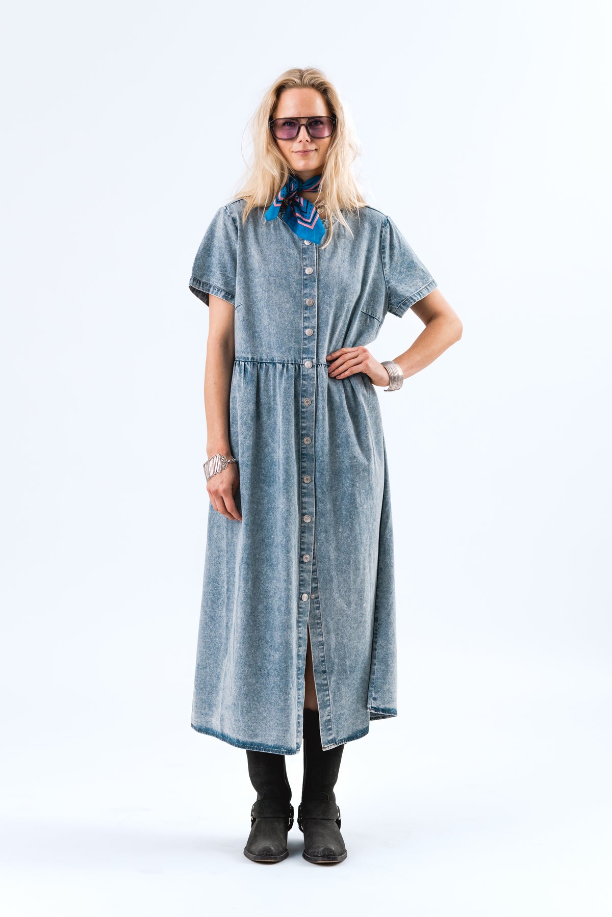 Lollys Laundry AliyaLl Maxi Kleid Dress Blaues Denim