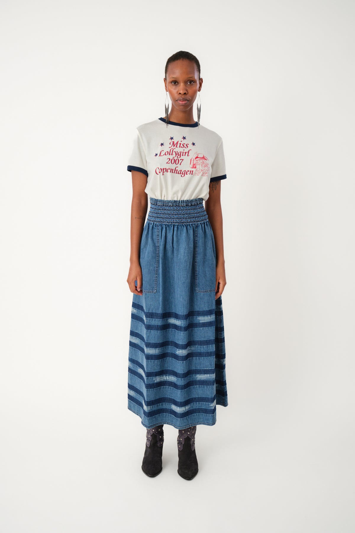 Lollys Laundry AmondLL Maxi Röcke Skirt Blau