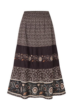 Lollys Laundry AmondLL Midi Rock Skirt Dunkelbraun