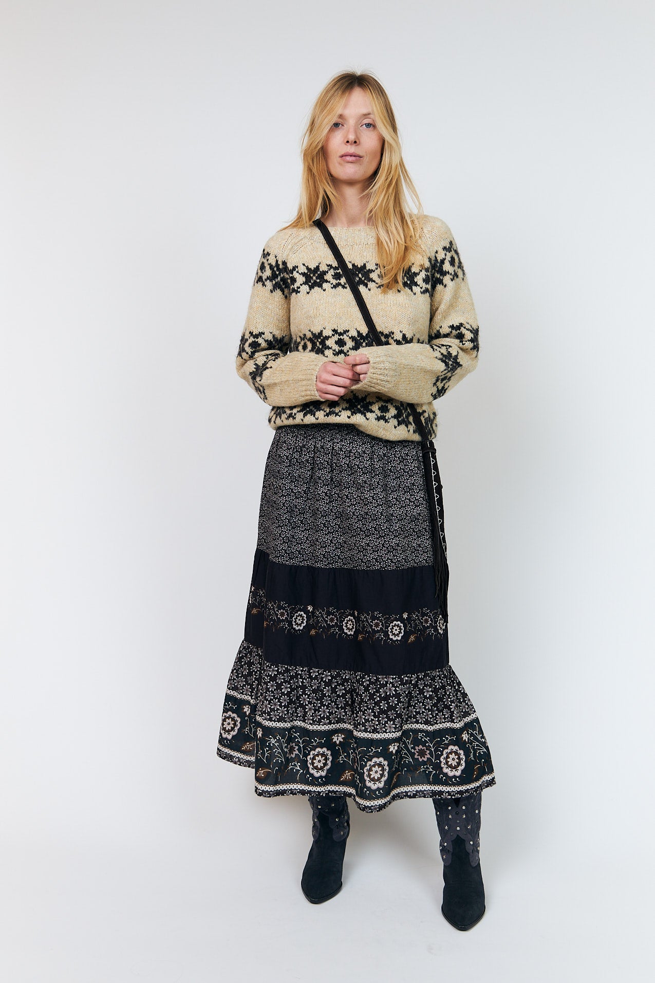 Lollys Laundry AmondLL Midi Rock Skirt Dunkelbraun