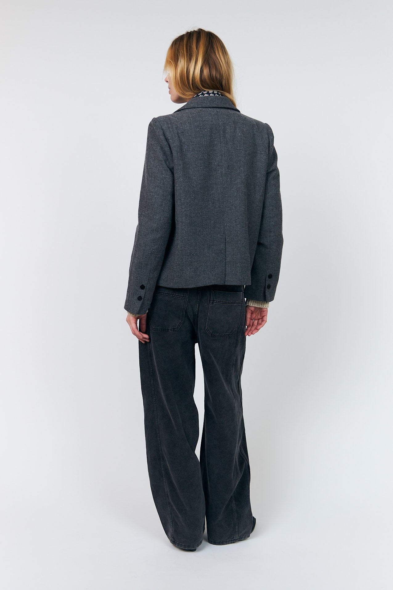 Lollys Laundry AntonellaLL kurzer Blazer Blazer Dunkelgrau Melange