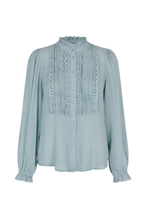 Lollys Laundry ArielLL Hemdbluse Shirt Gedämpftes Blau