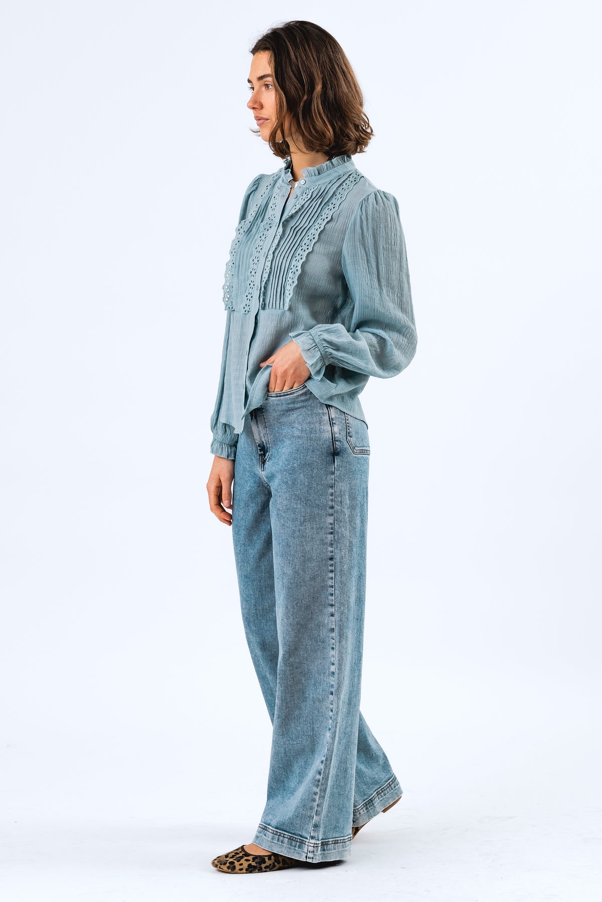 Lollys Laundry ArielLL Hemdbluse Shirt Gedämpftes Blau