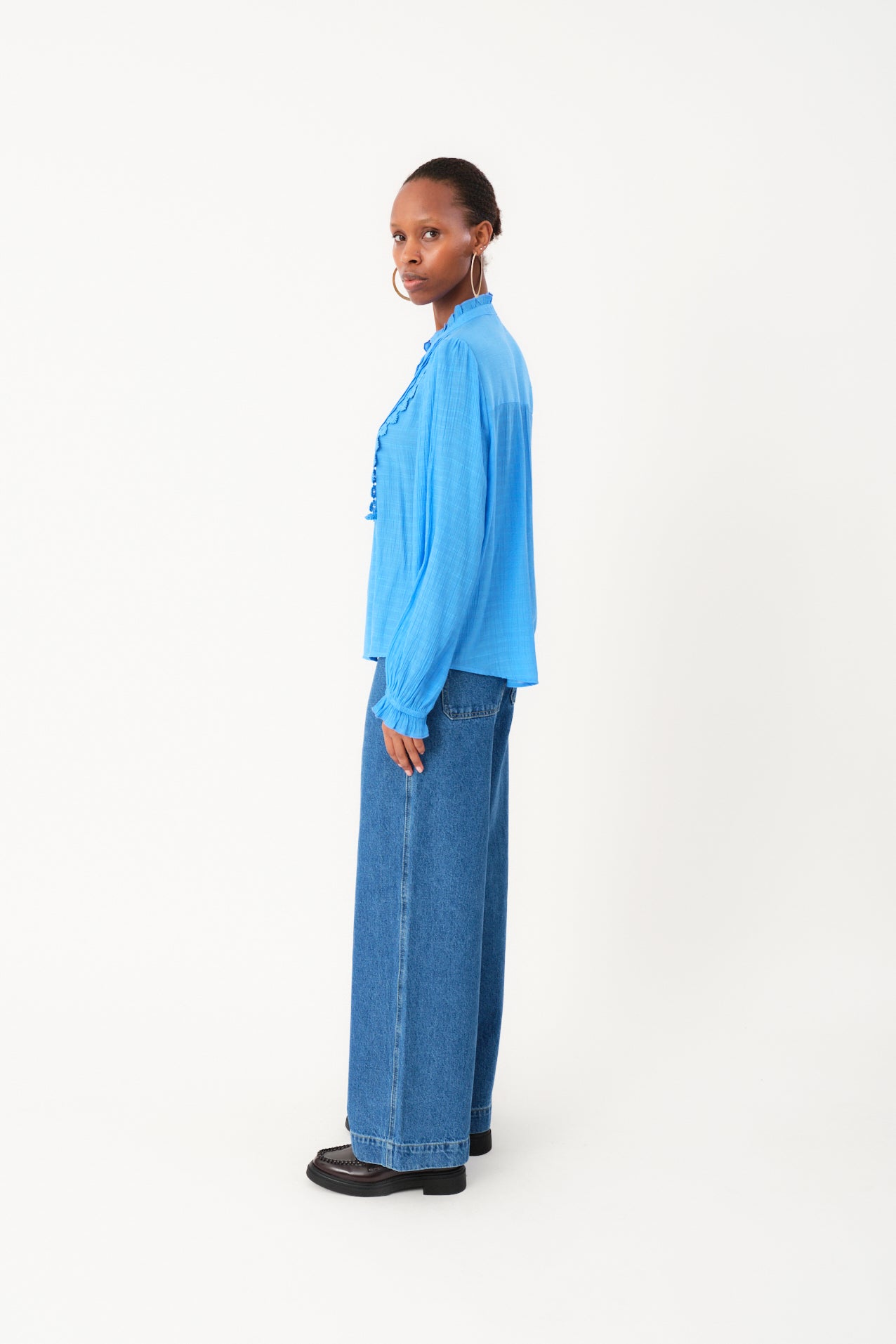 Lollys Laundry ArielLL Hemdbluse Shirt 97 Neon Blue