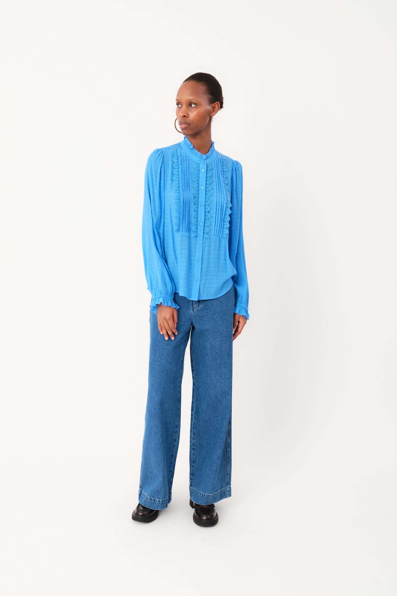 Lollys Laundry ArielLL Hemdbluse Shirt 97 Neon Blue