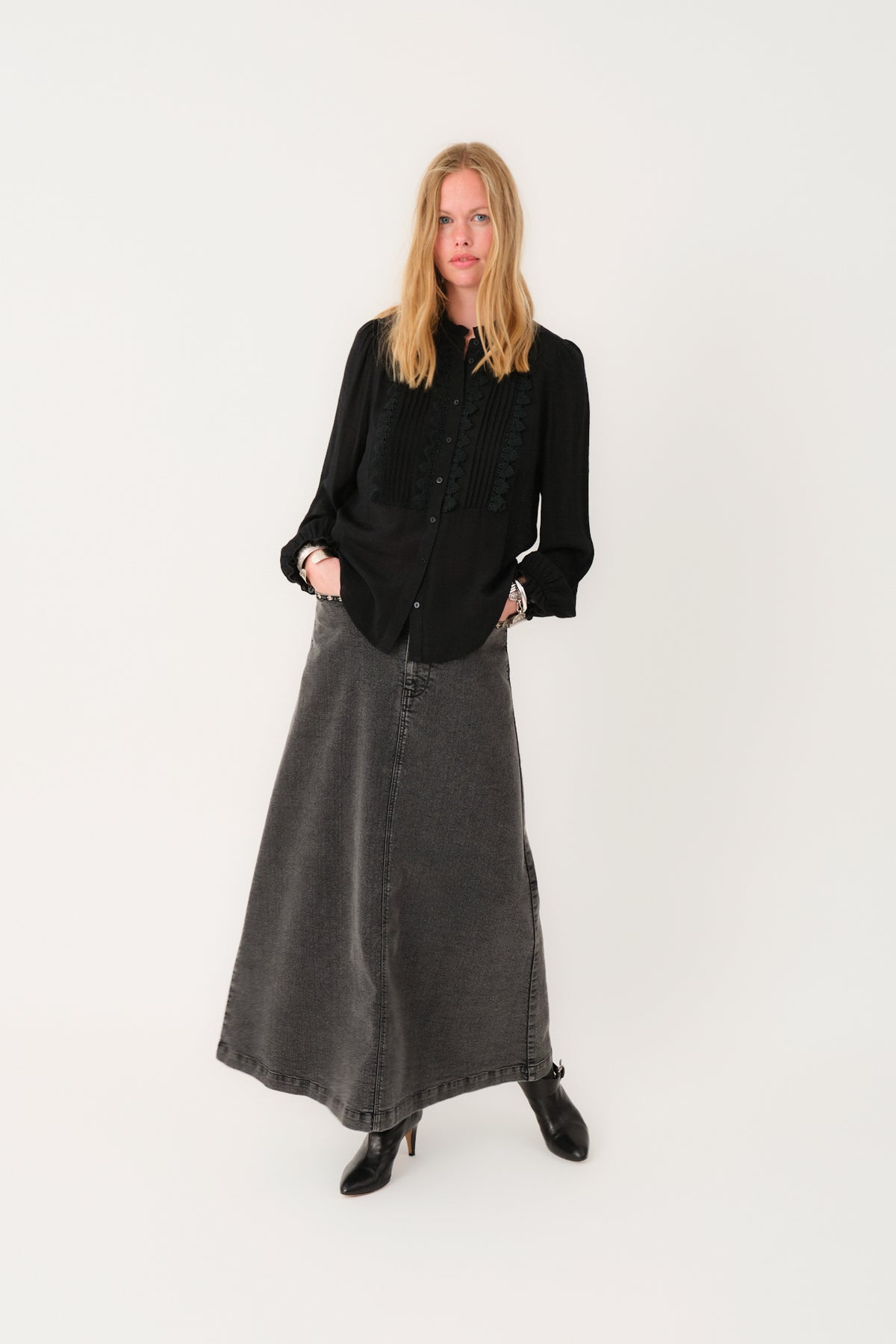 Lollys Laundry ArielLL Hemdbluse Shirt Schwarz