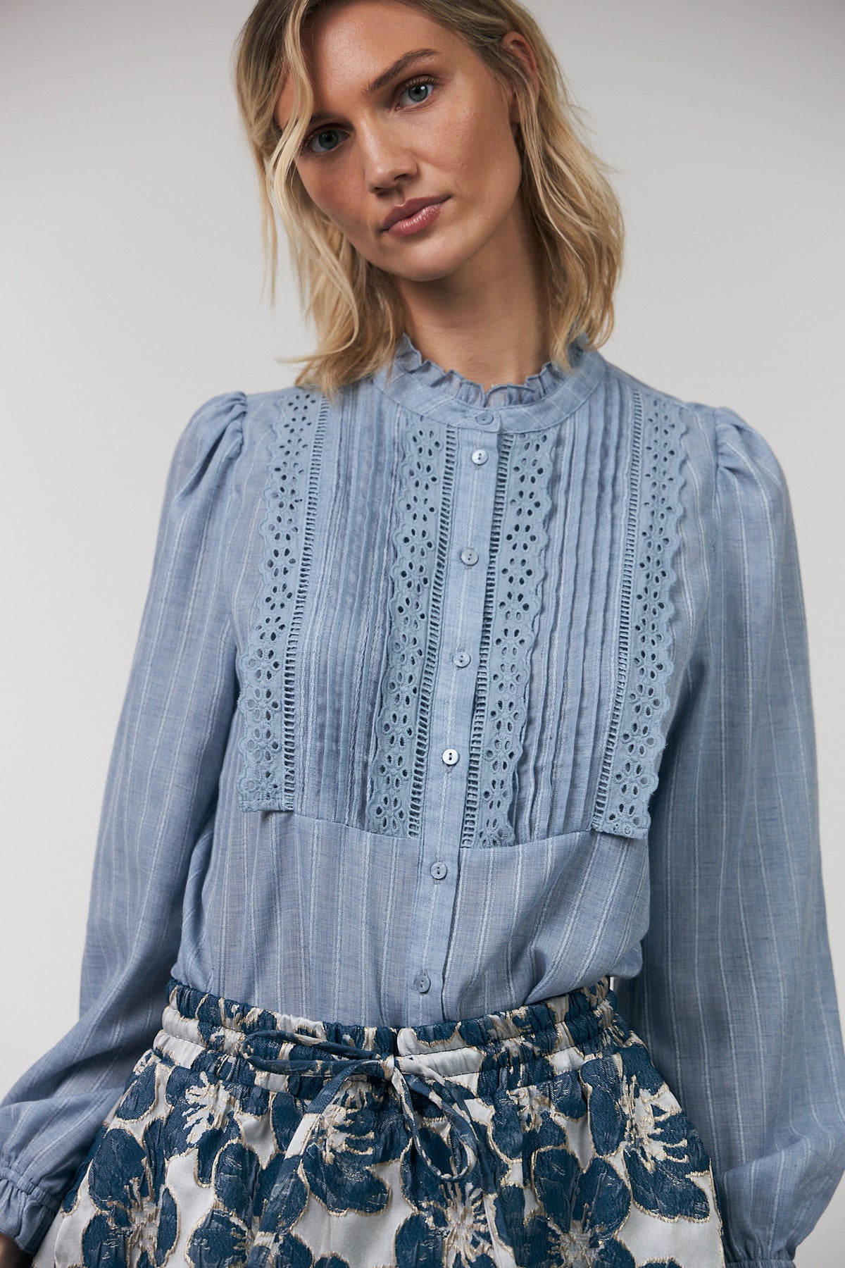 Lollys Laundry ArielLL Hemdbluse Shirt Hellblau