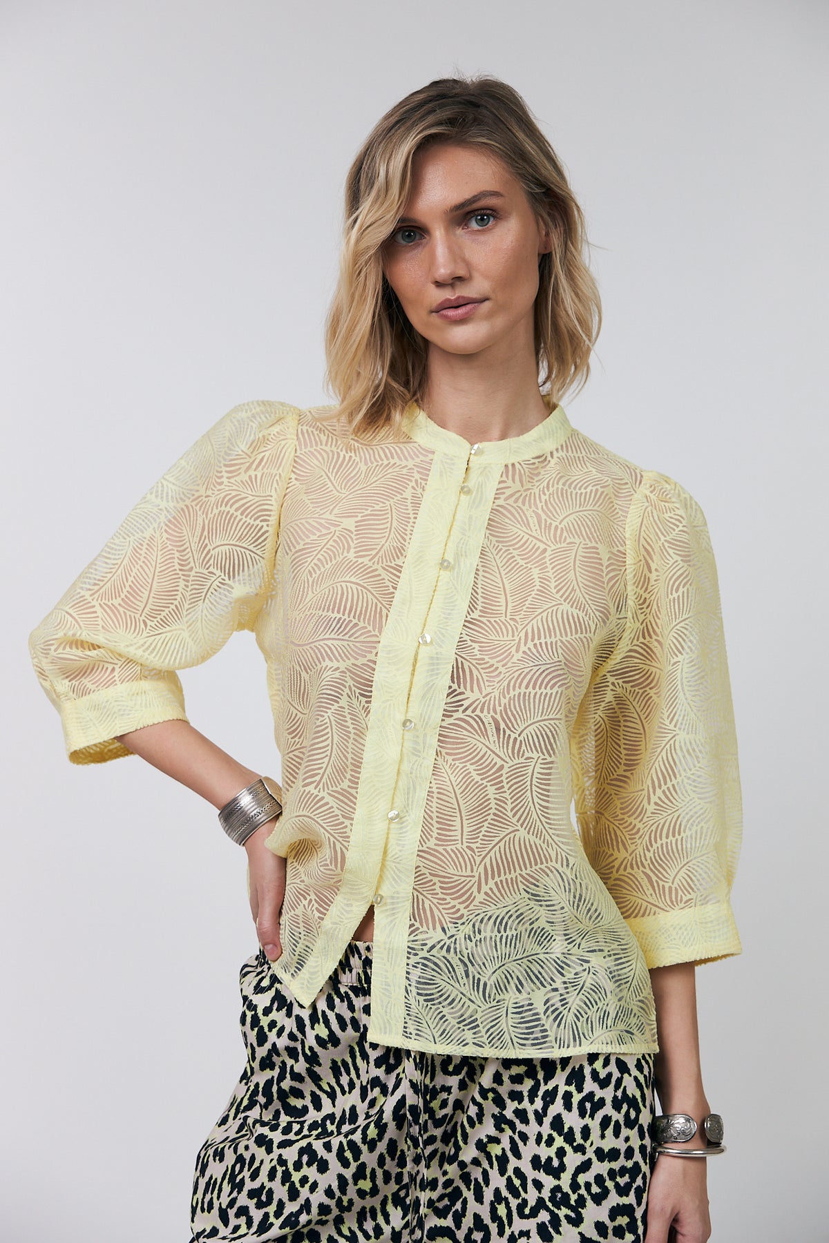 Lollys Laundry BonoLL Hemdbluse Shirt Hellgelb