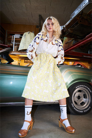 Lollys Laundry BristolLL Midi Rock Skirt 93 Light Yellow