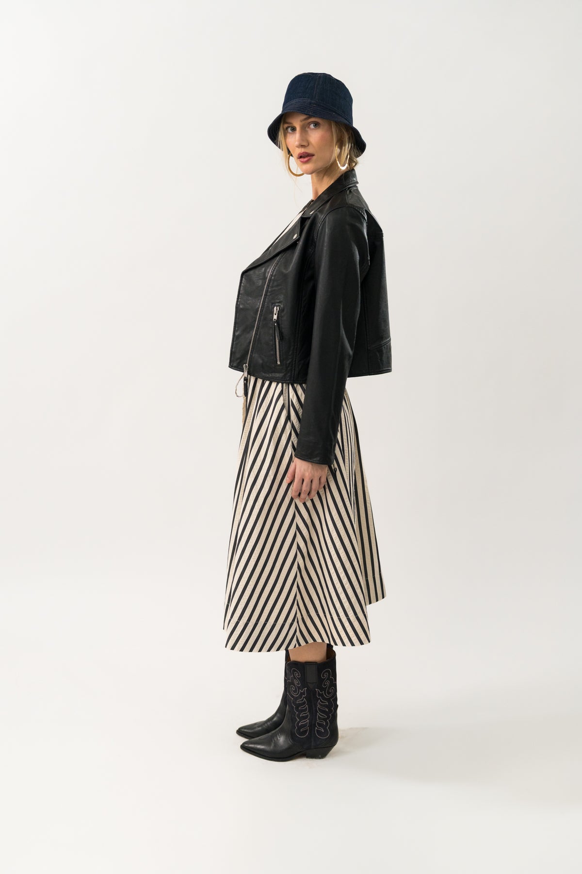 Lollys Laundry BristolLL Midi Rock Skirt Streifen