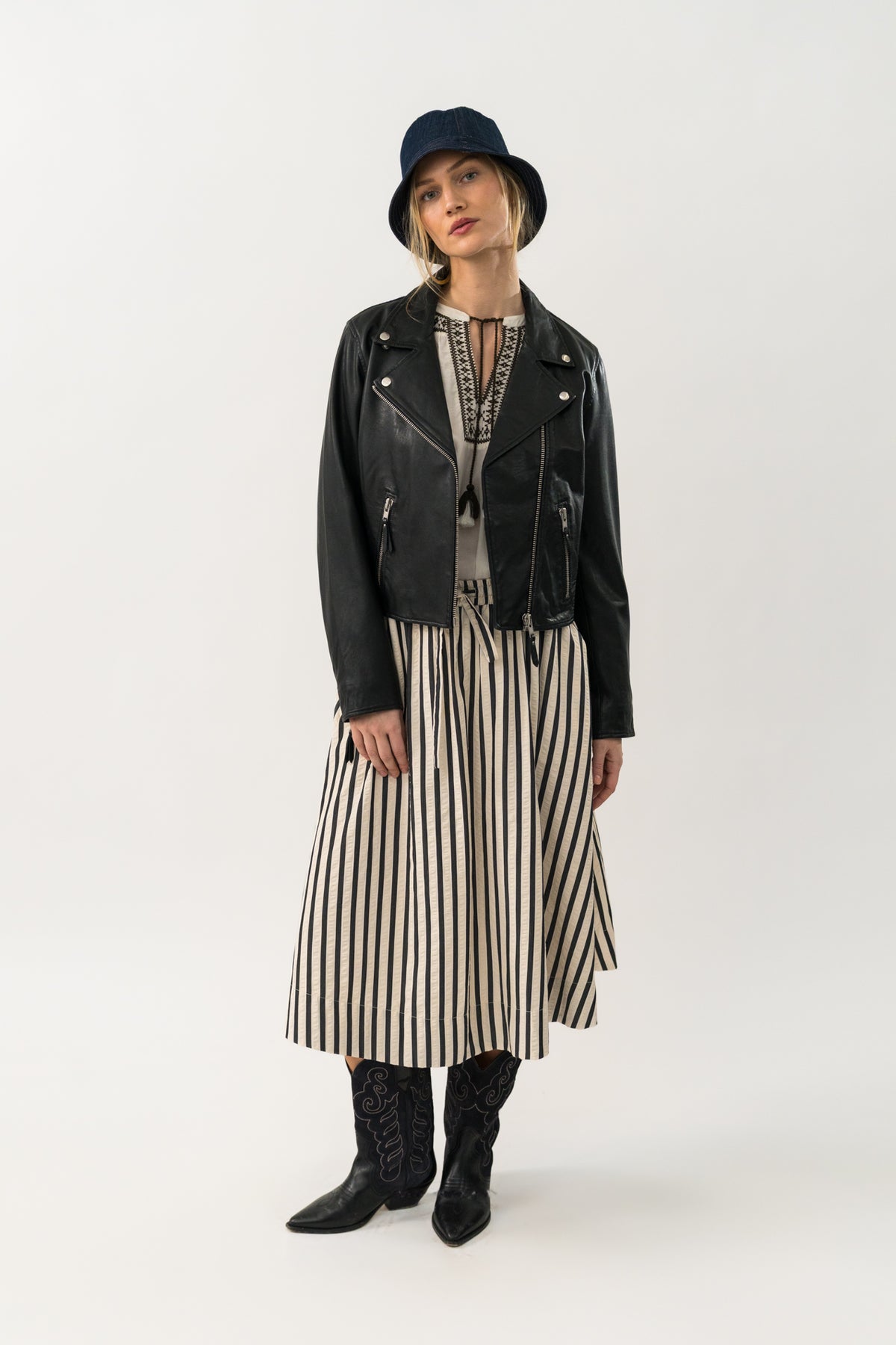 Lollys Laundry BristolLL Midi Rock Skirt Streifen