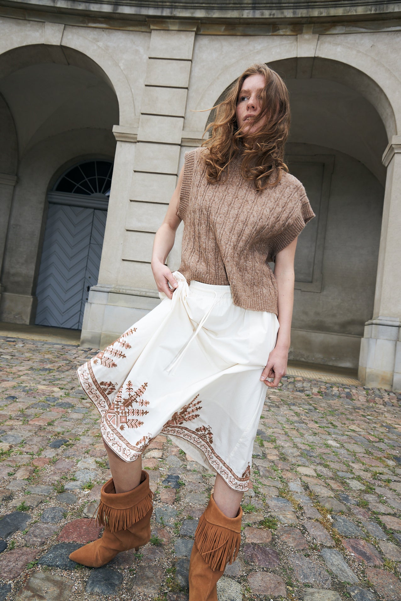 Lollys Laundry BristolLL Midi Rock Skirt Creme