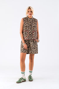 CairoLL Quilted Vest - Leopard Print