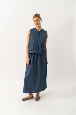 Lollys Laundry CairoLL Quilted Vest Vest 23 Dark Blue