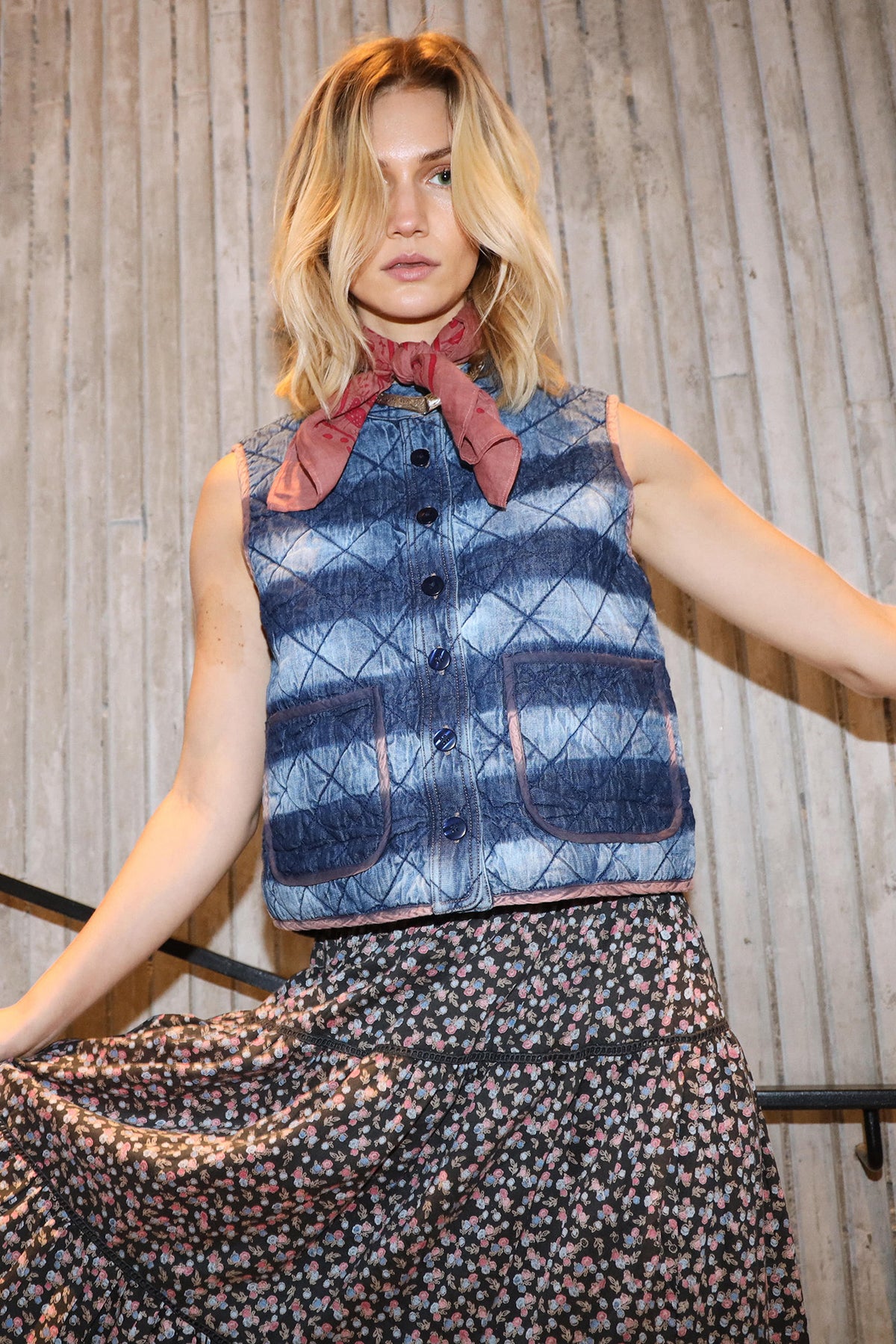 Lollys Laundry CairoLL Quilted Weste Vest Blau