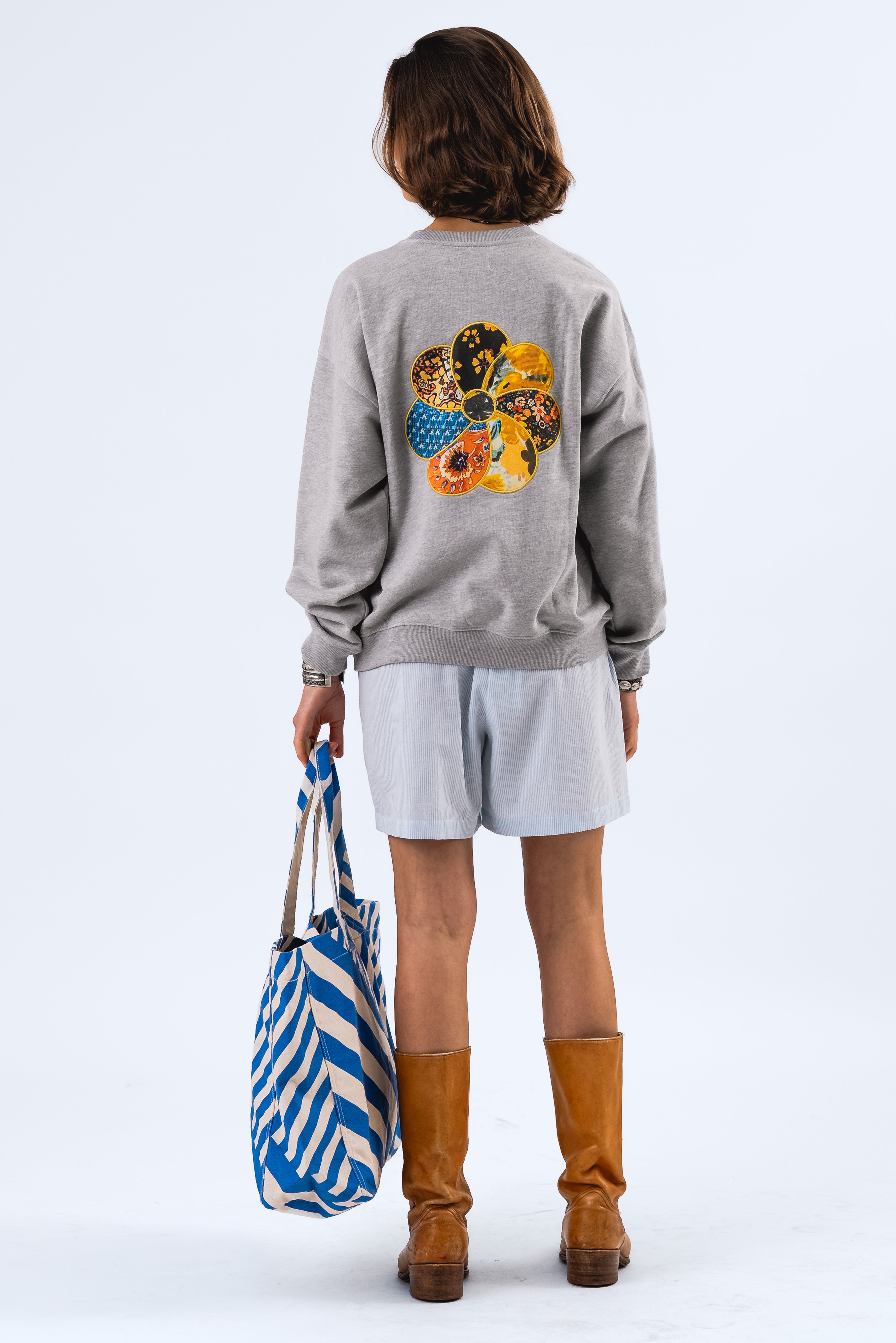 Lollys Laundry CaliforniaLL SweatHemdbluse Sweatshirt 13 Light Grey Melange