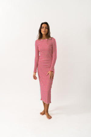 Lollys Laundry ChristineLL Maxi Dress SL Dress 30 Red