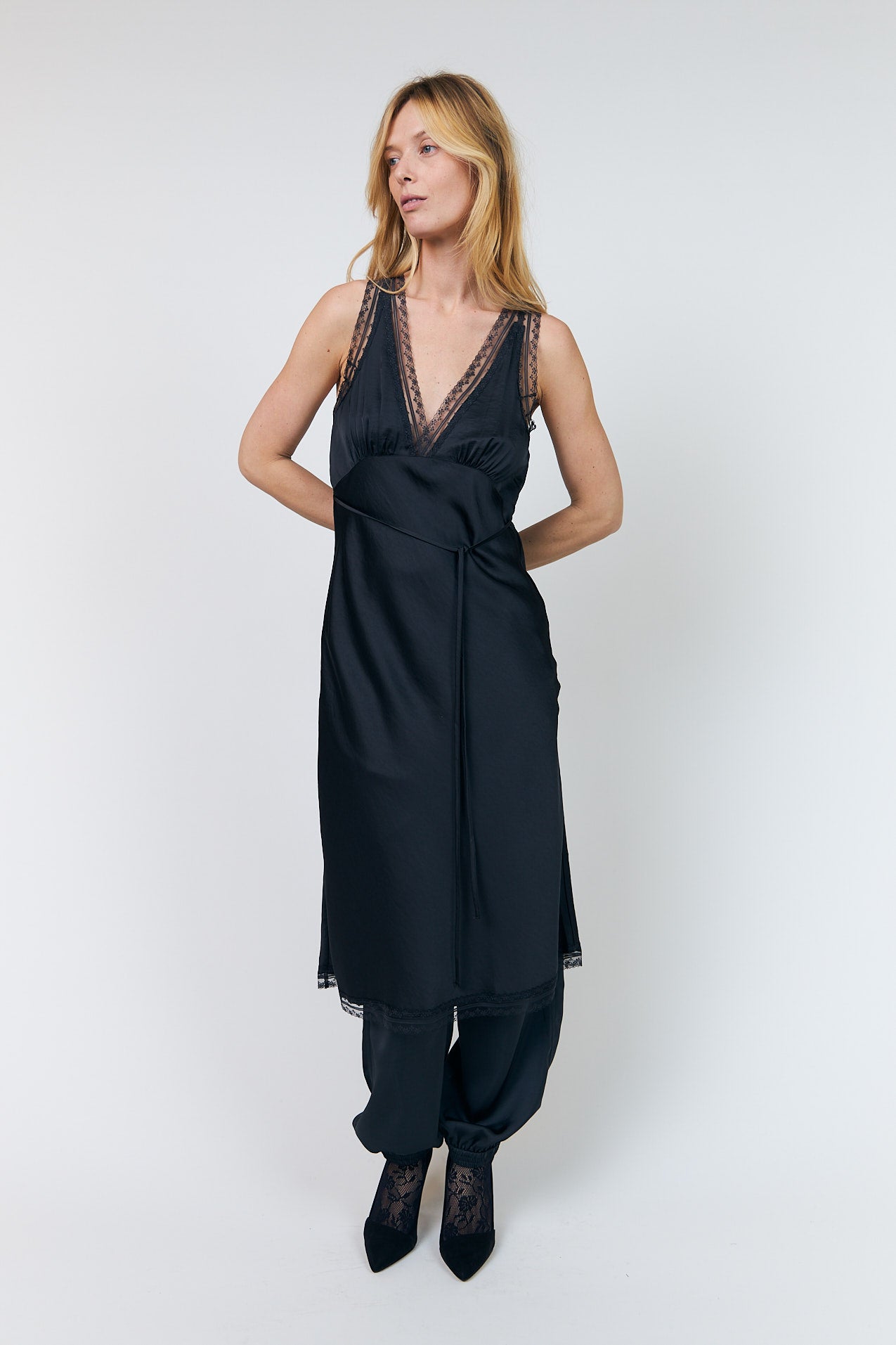 Lollys Laundry ClariLL Midi Kleid Dress Verblasstes Schwarz