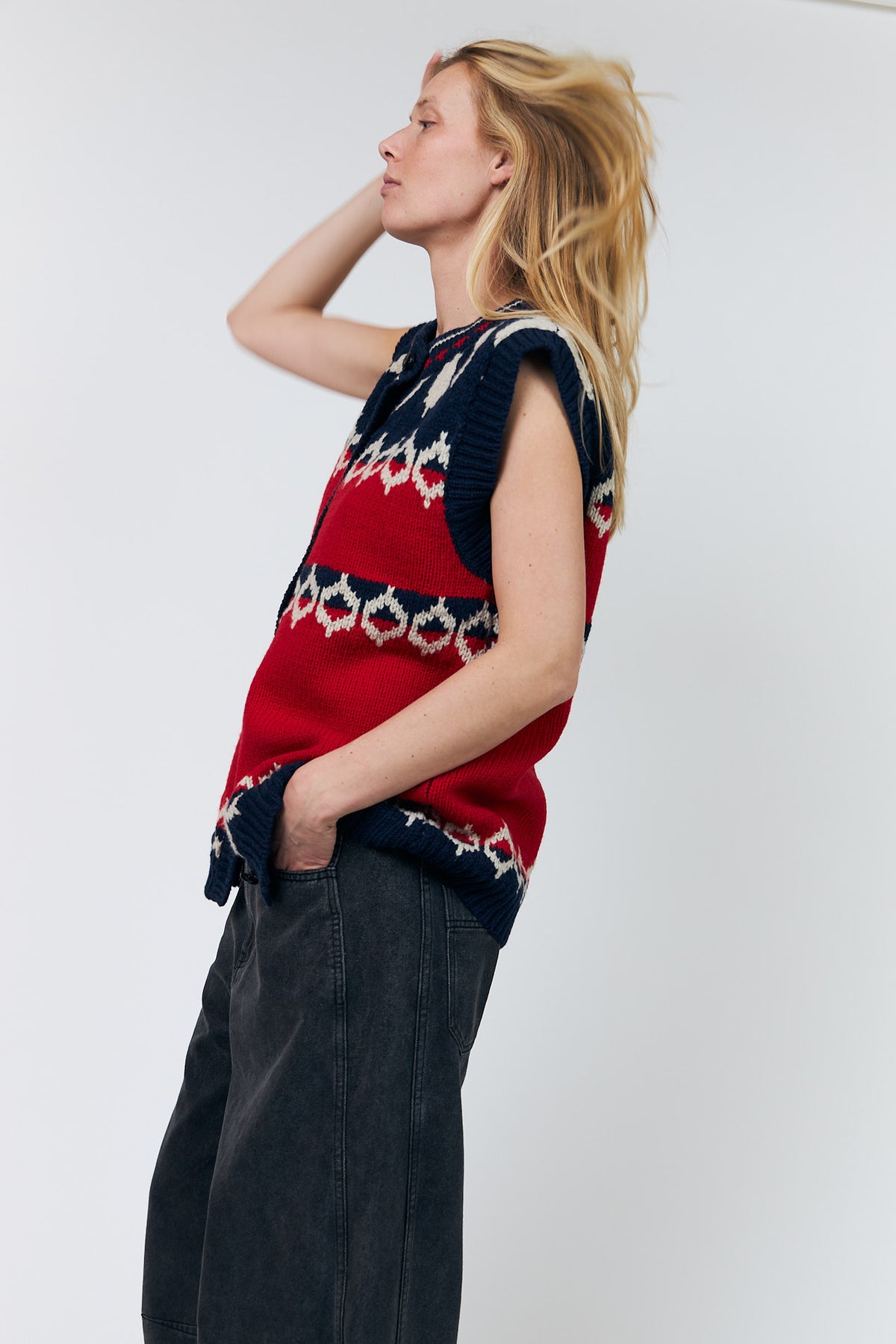 Lollys Laundry CleoLL Strickweste Vest Rot