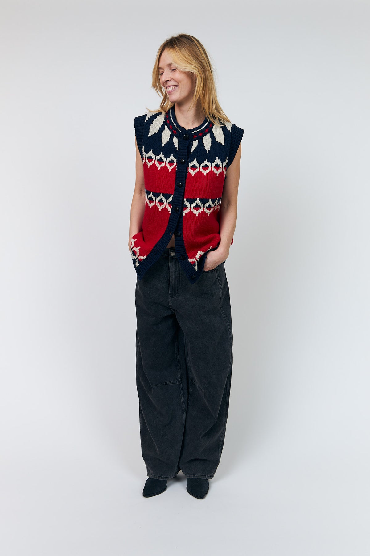 Lollys Laundry CleoLL Strickweste Vest Rot