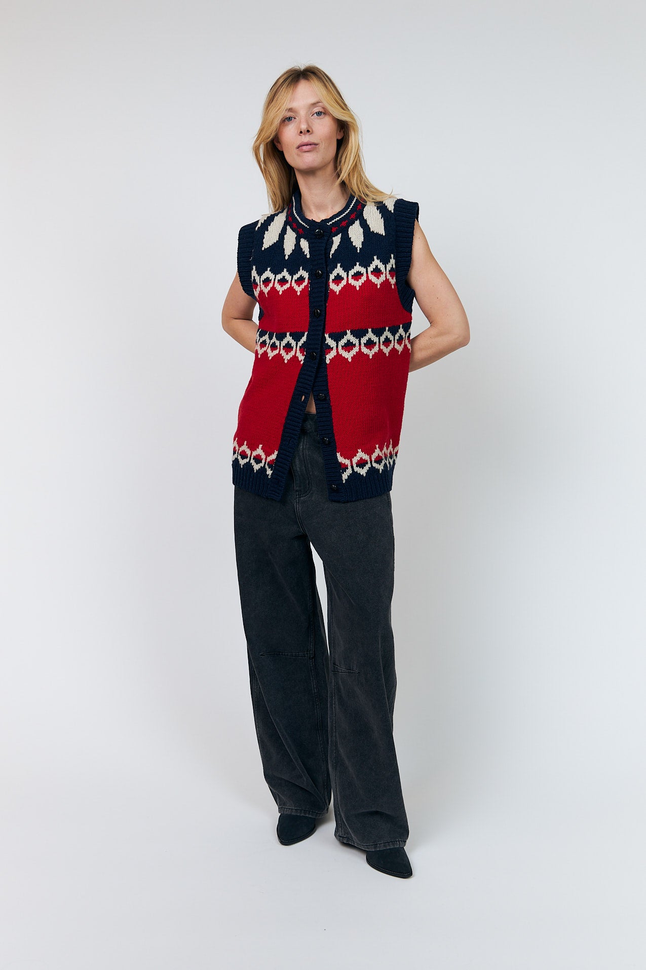 Lollys Laundry CleoLL Strickweste Vest Rot