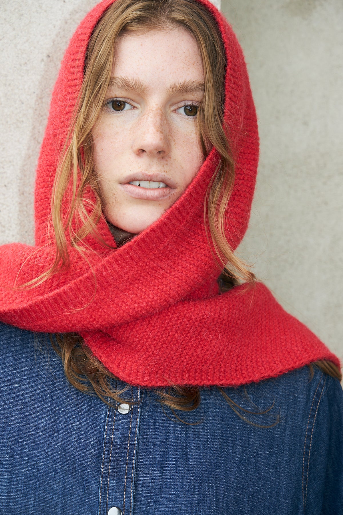 Lollys Laundry EliseLL Strick Hood Hat Rot