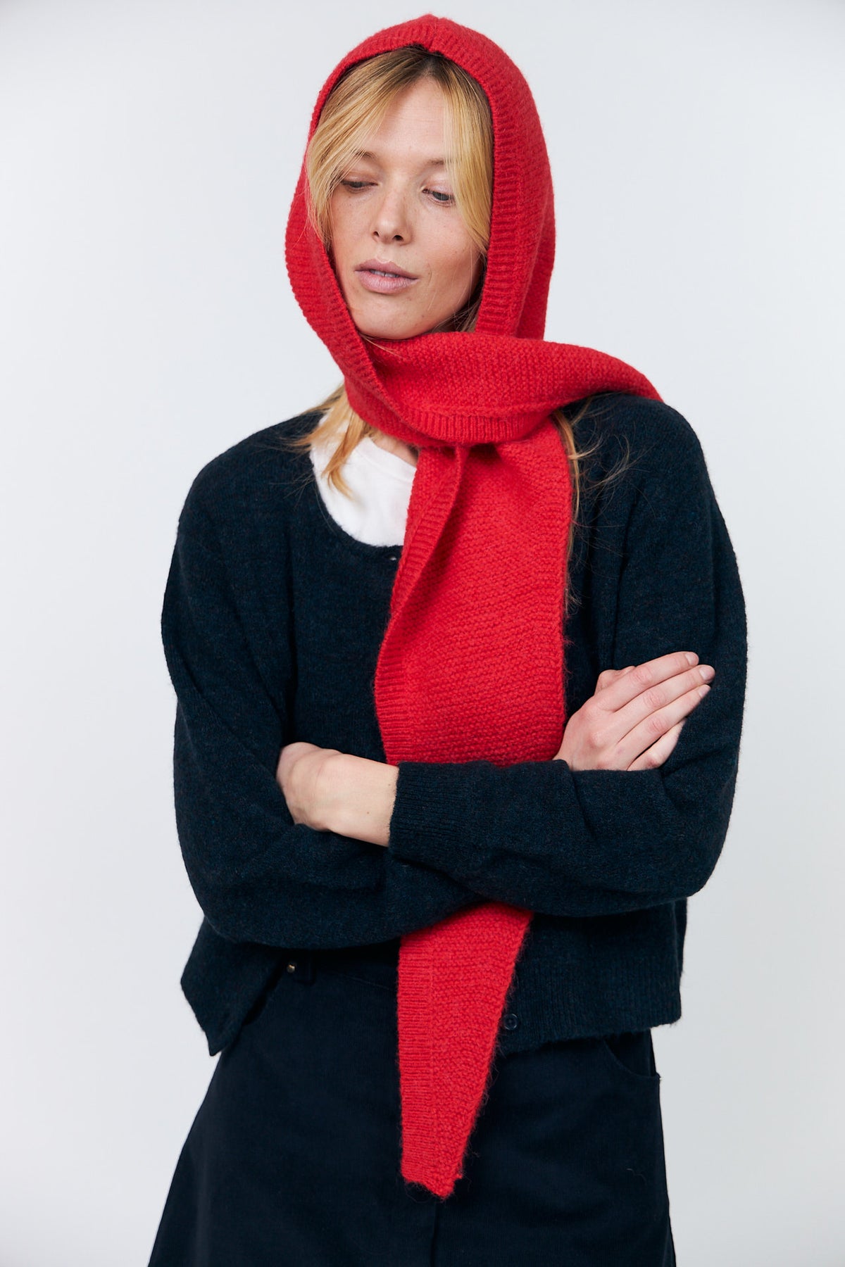 Lollys Laundry EliseLL Strick Hood Hat Rot