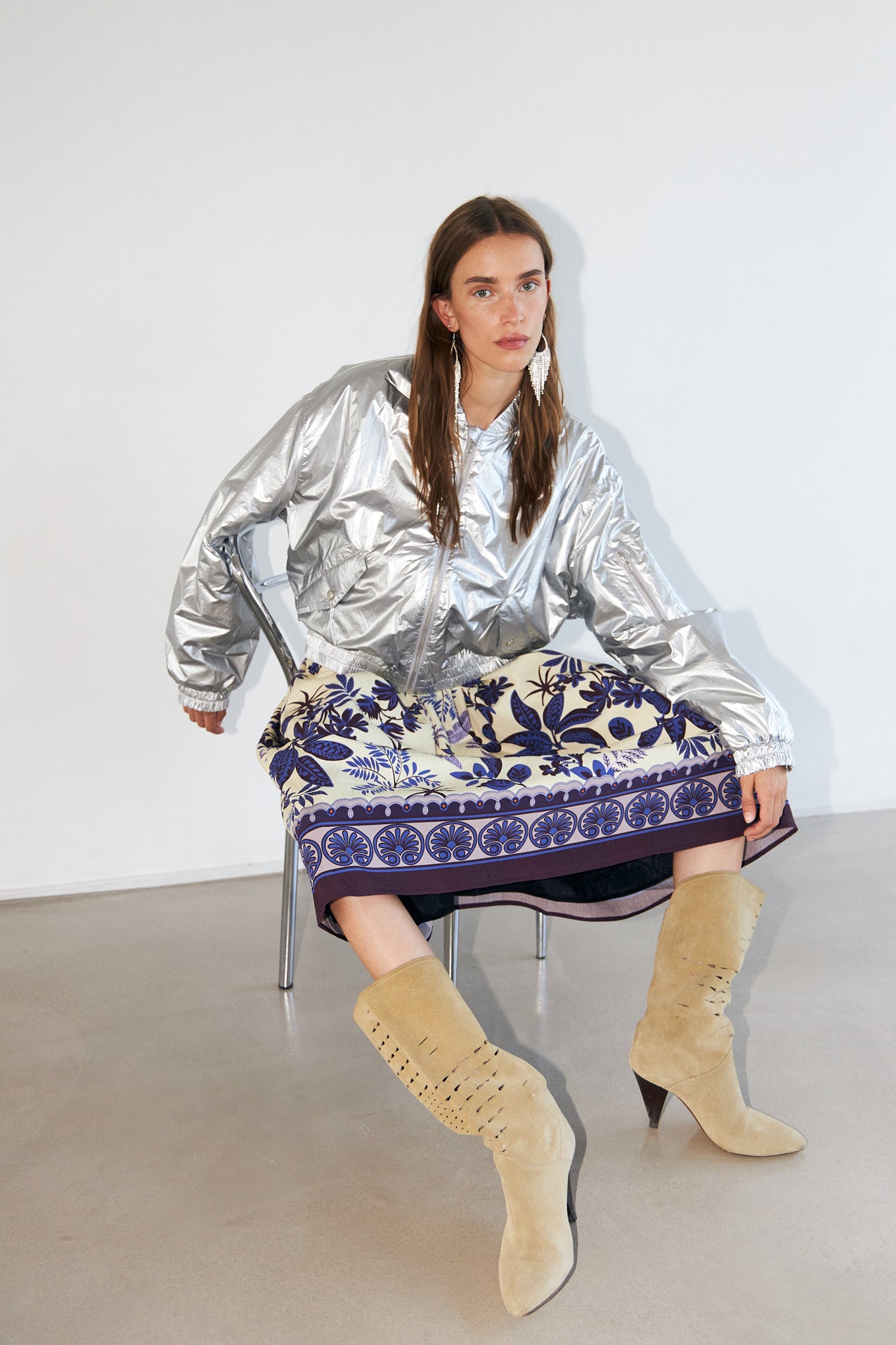 EllaLL Midi Rock - Flower Print