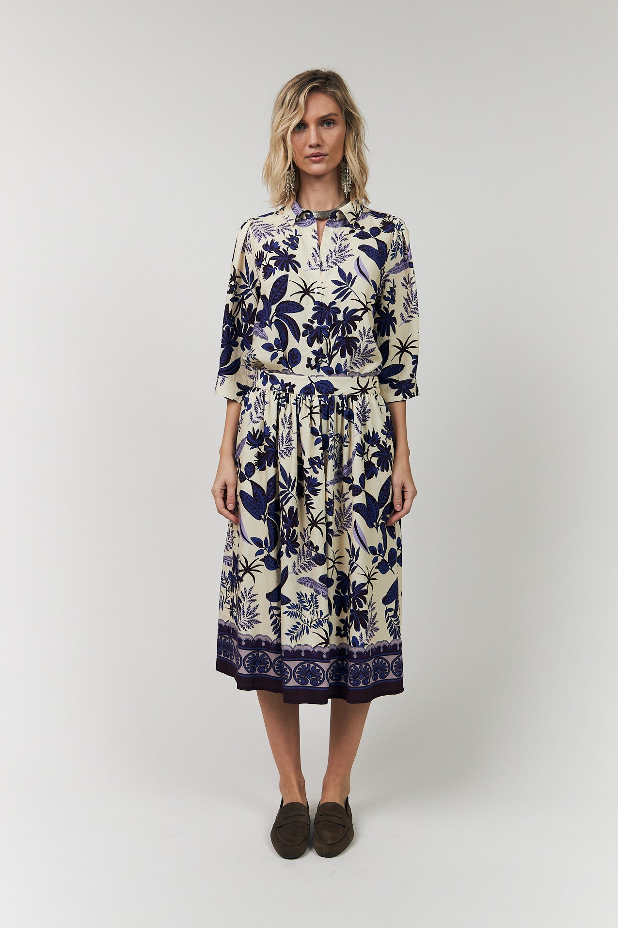 EllaLL Midi Rock - Flower Print