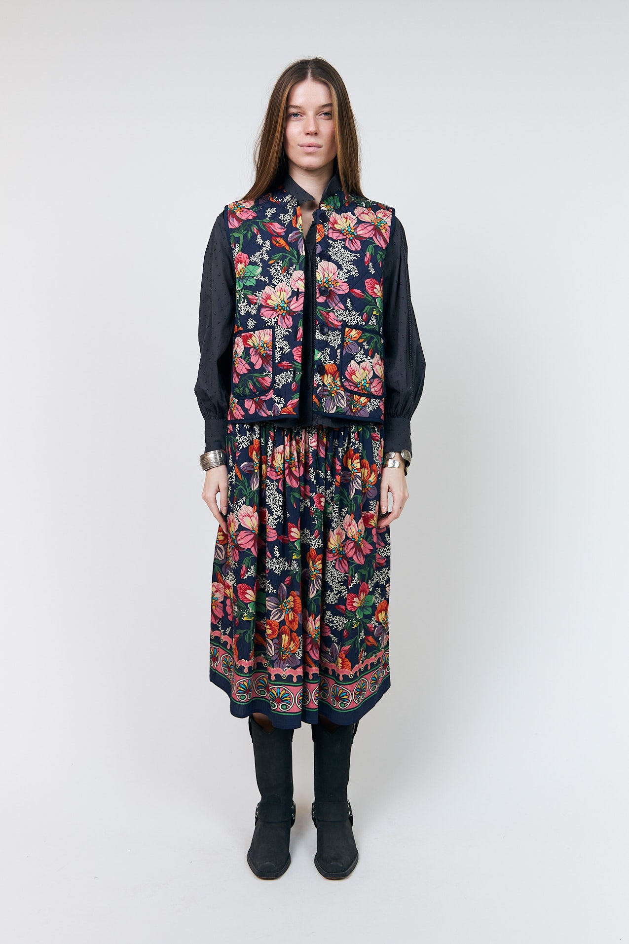 Lollys Laundry EllaLL Midi Rock Skirt Blumenmuster