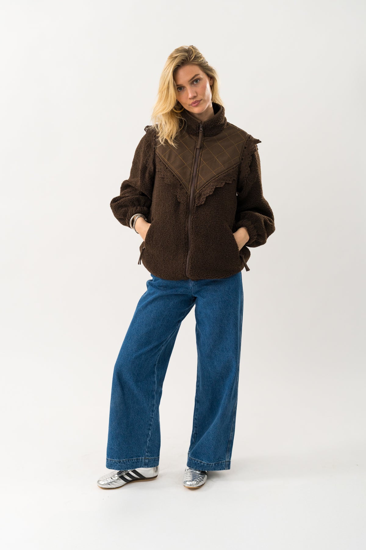 Lollys Laundry FalLL Teddyjacke Outerwear Dunkelbraun
