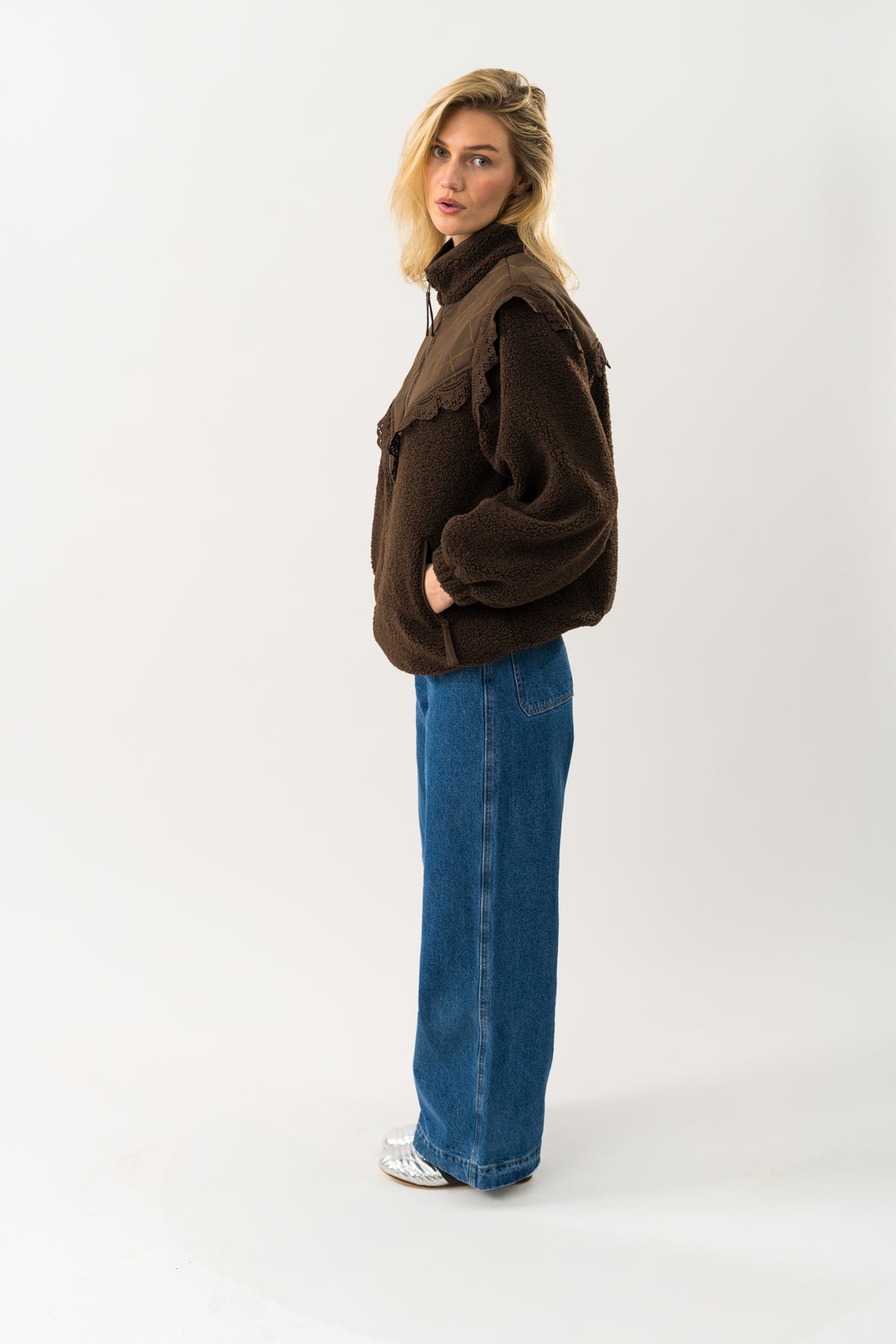 Lollys Laundry FalLL Teddyjacke Outerwear Dunkelbraun