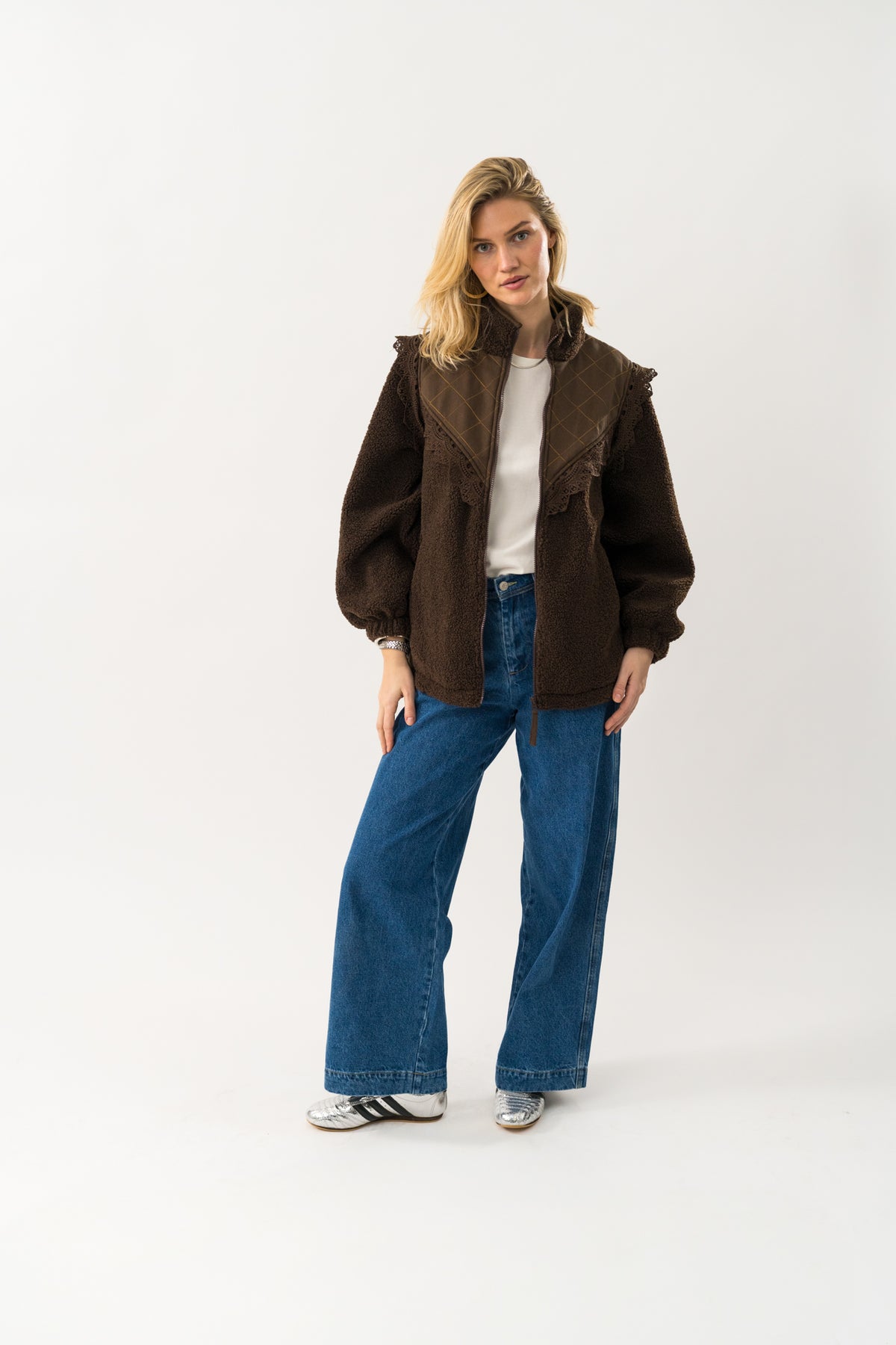 Lollys Laundry FalLL Teddyjacke Outerwear Dunkelbraun