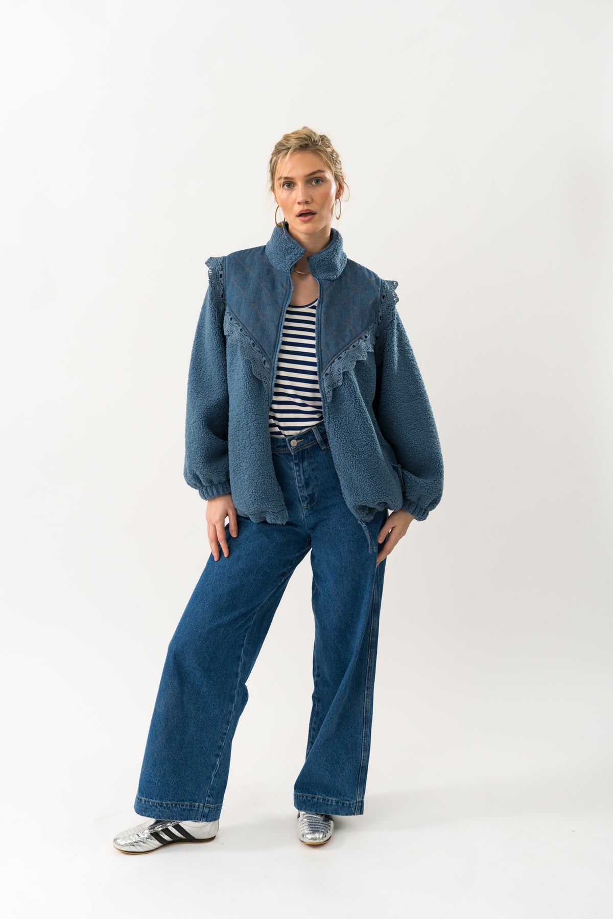 Lollys Laundry FalLL Teddyjacke Outerwear Gedämpftes Blau