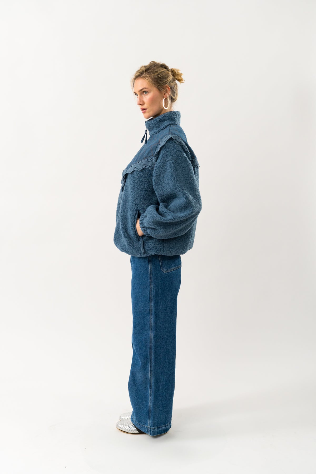 Lollys Laundry FalLL Teddyjacke Outerwear Gedämpftes Blau