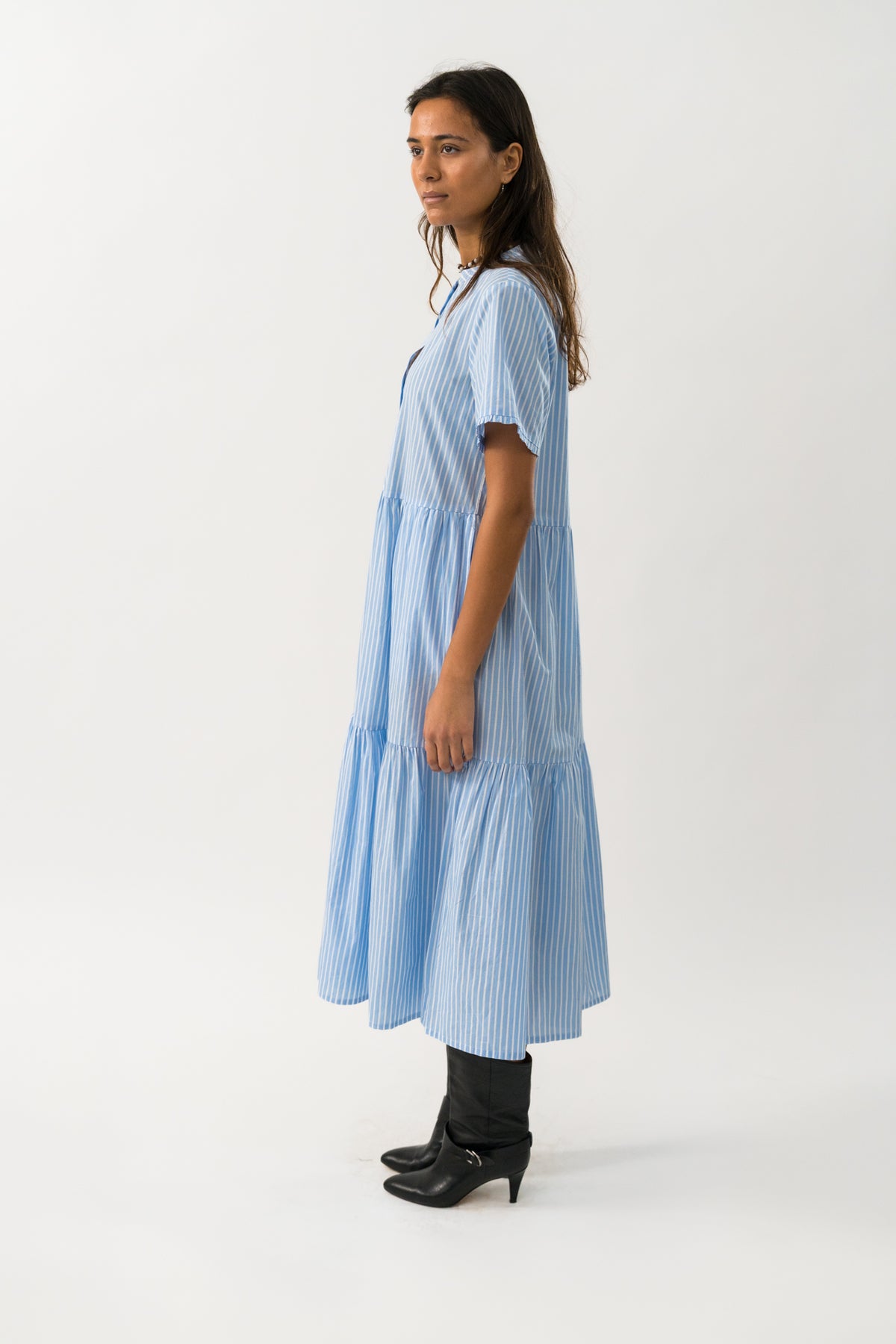 Lollys Laundry FieLL Midi Kleid Dress Streifen