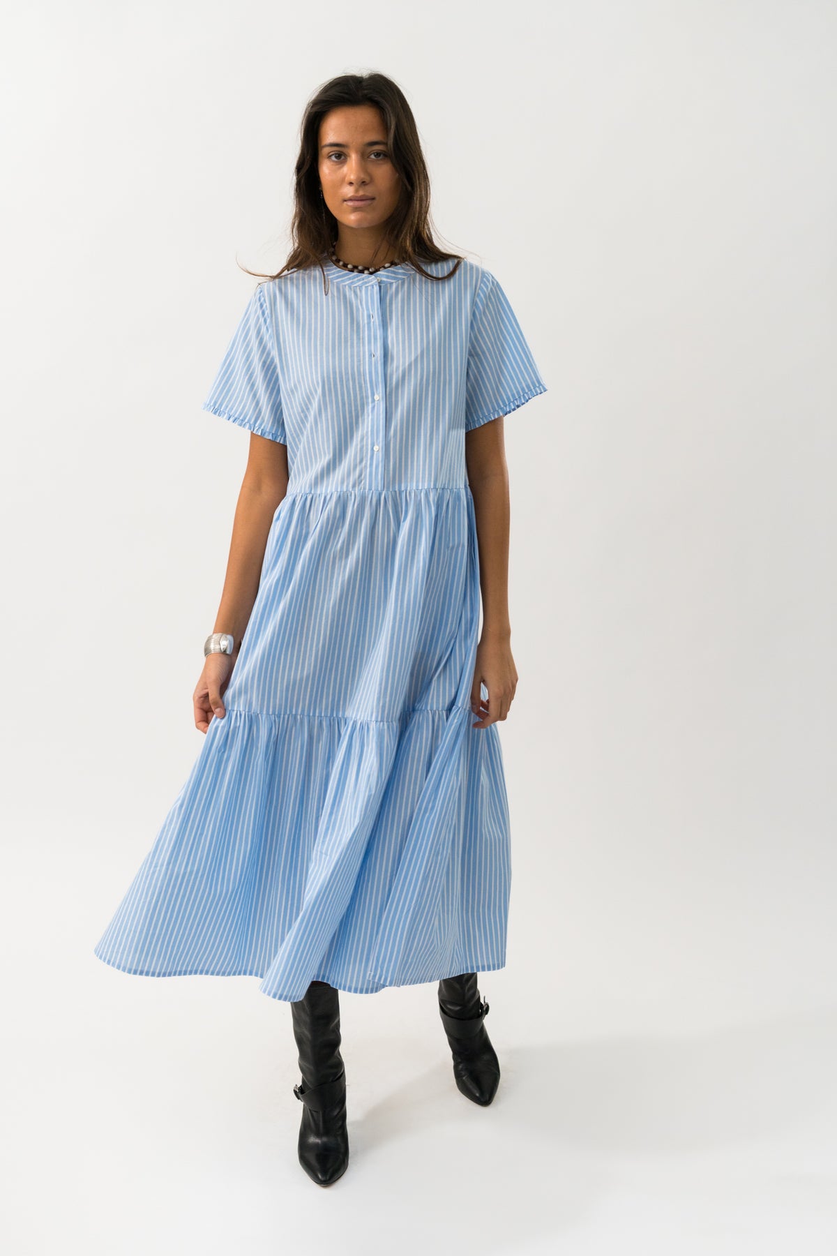 Lollys Laundry FieLL Midi Kleid Dress Streifen