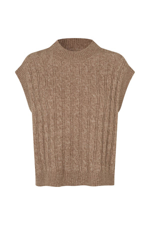 Lollys Laundry FinnLL Strickweste Vest Camelbraun