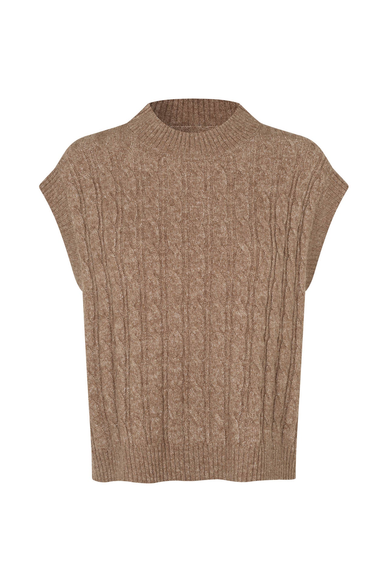 Lollys Laundry FinnLL Strickweste Vest Camelbraun