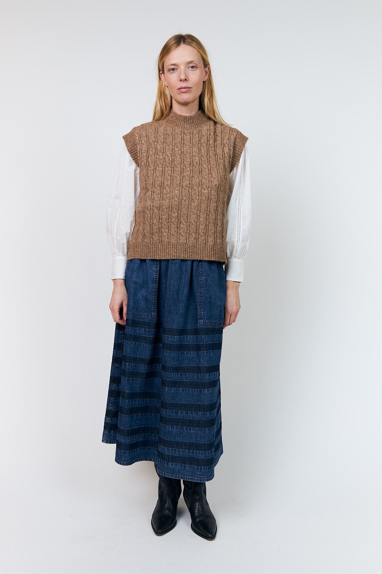 Lollys Laundry FinnLL Strickweste Vest Camelbraun